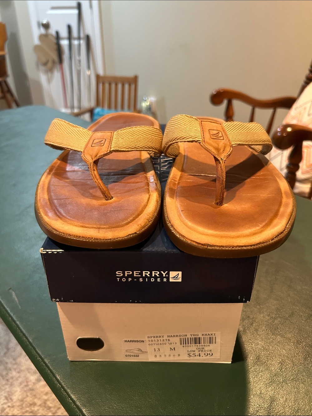 Sperry Men’s Tan Flip Flop Sandals